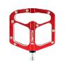 PEDALE VTT PLATEFORME DESCENTE - BMX SWITCH GAP ALU ROUGE FILETAGE 9-16 AVEC PICOTS ARGENT (PAIRE)